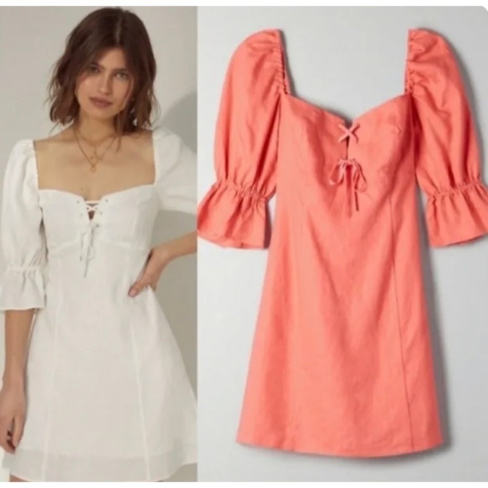 NWT Wilfred Stanza Fresco Pink Linen Dress Size XS Aritzia